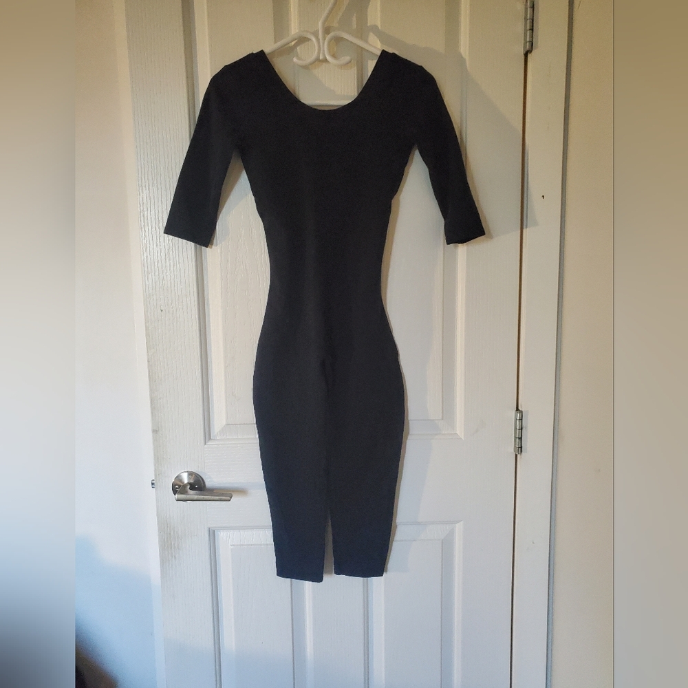 Capezio Black Mid-long Sleeve Bodysuit Dancewear